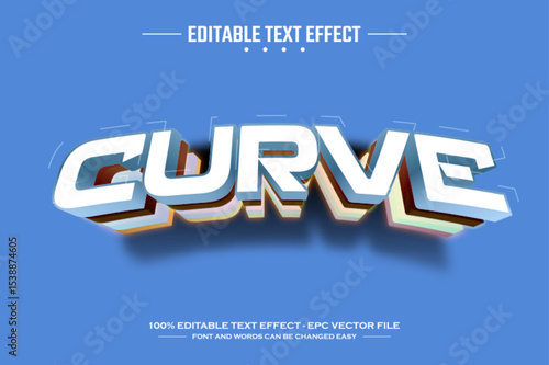 Curve 3D editable text effect template