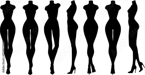 Sexy pinup girl siting in dancing shoes. Vector silhouette of beautiful woman. Beauty and fashion model icon isolated on white background.
