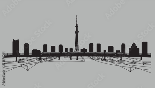 Tokyo Skyline Silhouette