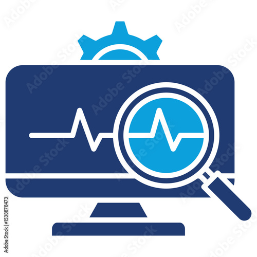 Monitoring Flat Blue Icon