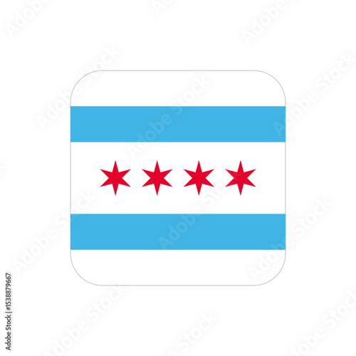 Flag of Chicago city, Illinois, US