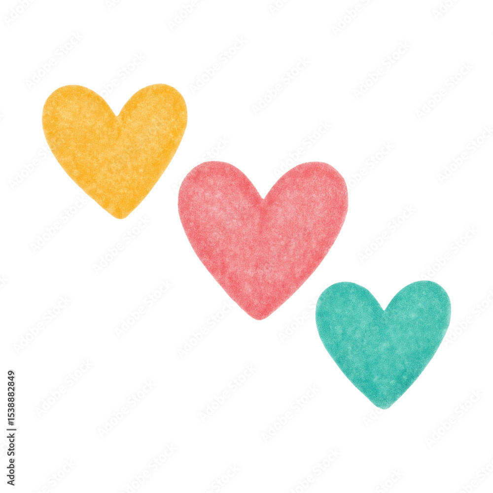 Obraz premium PNG Colorful hearts illustration design.