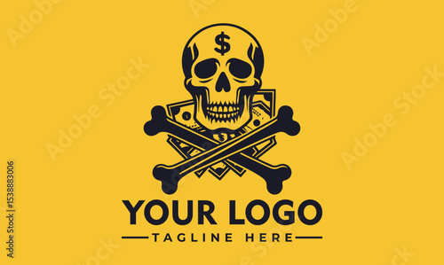 A skull with dollar sign and crossed bones, representing a dangerous financial concept.