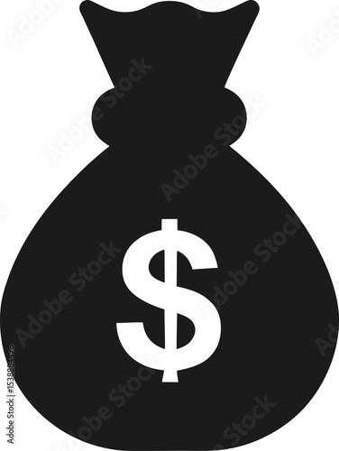 bag with dollar sign, bag dollar icon vector, bag with money vector