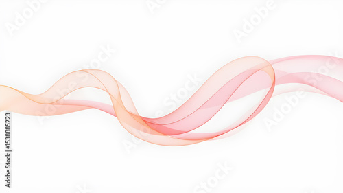 Abstract Pink and Orange Flowing Wave Silhouettes on White Background Elegant Swirling Lines Design Element for Branding or Website Decoration