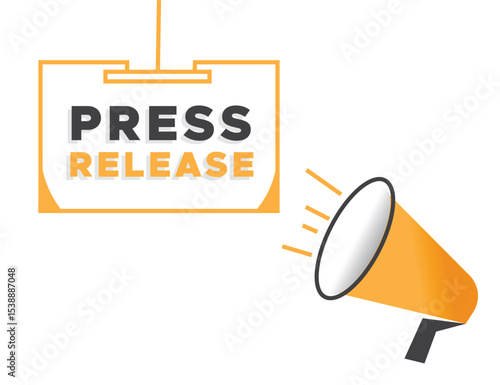 Press release, colorful sign vector banner speech bubble icon illustration design isolated on white background . web graphic template.
