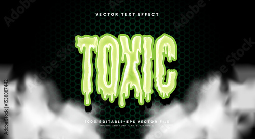 Toxic Chrome Style 3d editable text effect template