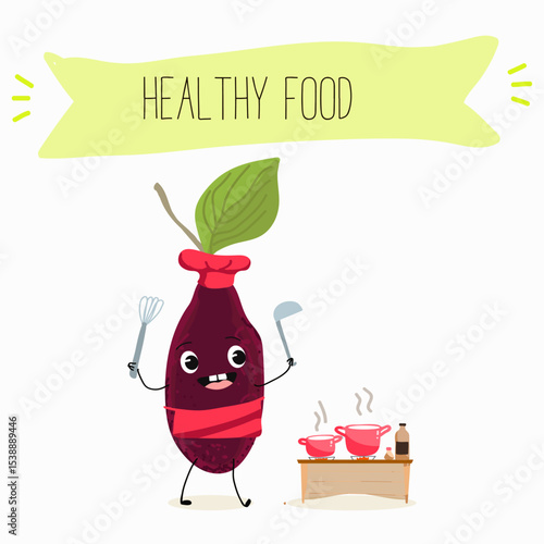 Cherry, fruit, dogwood, cornelian, cornus, funny cheerful characters. Vector hand drawn  illistration.