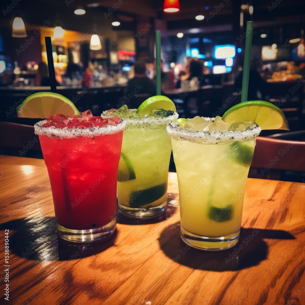 a group of drinks on a table a group of drinks on a table