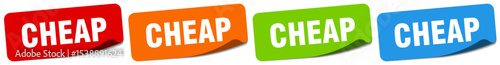 cheap sticker. cheap sticker set on white background