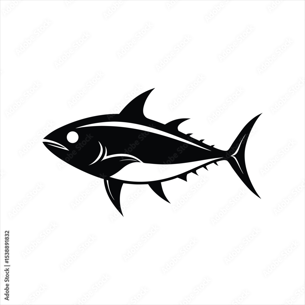 Fototapeta premium Powerful Tuna Fish Silhouette A Striking Vector Illustration