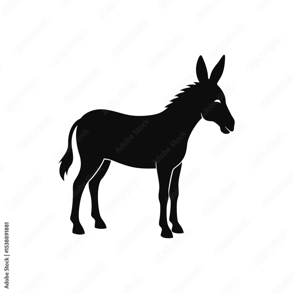 Fototapeta premium Majestic Donkey Silhouette A Simple, Elegant Vector Illustration