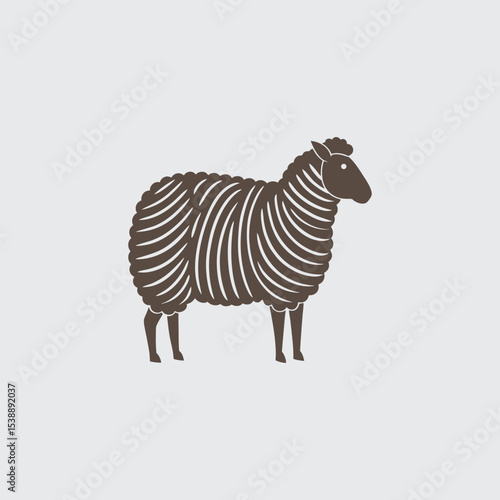 Wooly Sheep Illustration  A Charming Design of a Sheep Made of Yarn