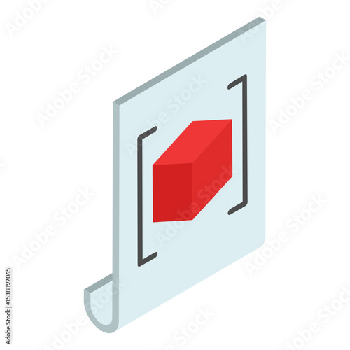 3D Scanner isometric Concept, Model Object Scanning in Progress vector color Icon design, additive manufacturing stock illustration