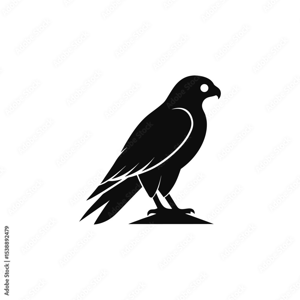Fototapeta premium Majestic Falcon Silhouette A Powerful Bird of Prey Vector Illustration