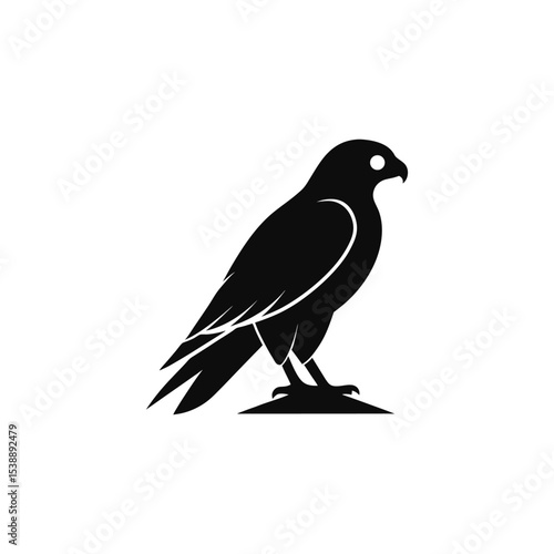 Majestic Falcon Silhouette A Powerful Bird of Prey Vector Illustration