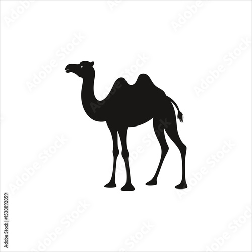 Majestic Camel Silhouette Desert Animal Icon Vector Illustration