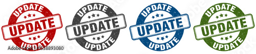 update stamp. update round stamp set isolated on white background