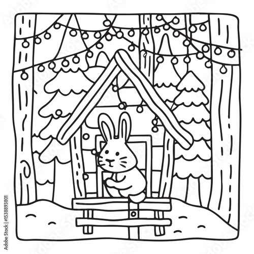 Little Cuddles – Bold and Easy Coloring Pages | Fun & Adorable Designs | Line art vector illustration | Cute and Comfy Coloring Page | Little Cuddles Animal coloring page