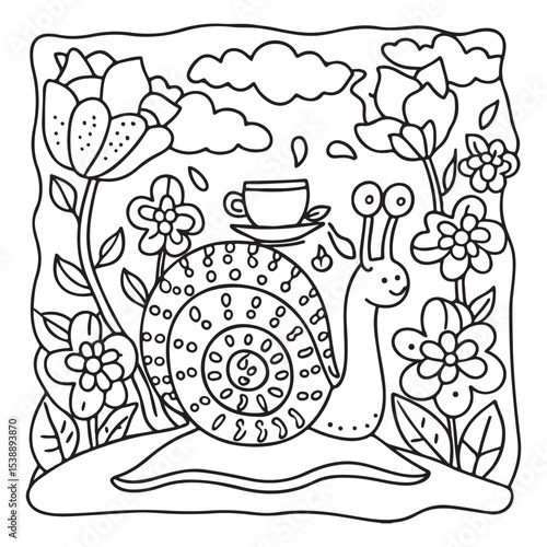 Little Cuddles – Bold and Easy Coloring Pages | Fun & Adorable Designs | Line art vector illustration | Cute and Comfy Coloring Page | Little Cuddles Animal coloring page