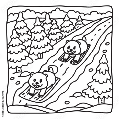 Little Cuddles – Bold and Easy Coloring Pages | Fun & Adorable Designs | Line art vector illustration | Cute and Comfy Coloring Page | Little Cuddles Animal coloring page