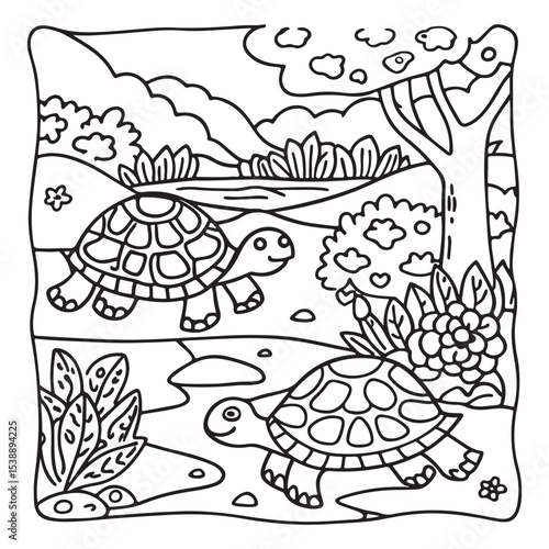 Little Cuddles – Bold and Easy Coloring Pages | Fun & Adorable Designs | Line art vector illustration | Cute and Comfy Coloring Page | Little Cuddles Animal coloring page