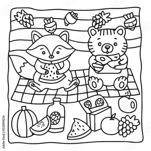 Little Cuddles – Bold and Easy Coloring Pages | Fun & Adorable Designs | Line art vector illustration | Cute and Comfy Coloring Page | Little Cuddles Animal coloring page