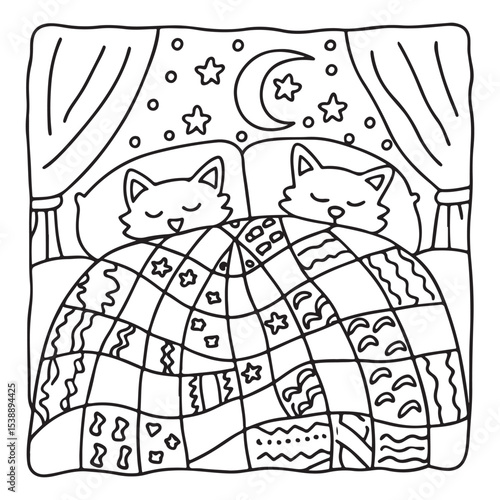 Little Cuddles – Bold and Easy Coloring Pages | Fun & Adorable Designs | Line art vector illustration | Cute and Comfy Coloring Page | Little Cuddles Animal coloring page