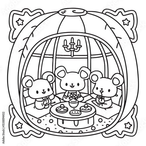 Little Cuddles – Bold and Easy Coloring Pages | Fun & Adorable Designs | Line art vector illustration | Cute and Comfy Coloring Page | Little Cuddles Animal coloring page
