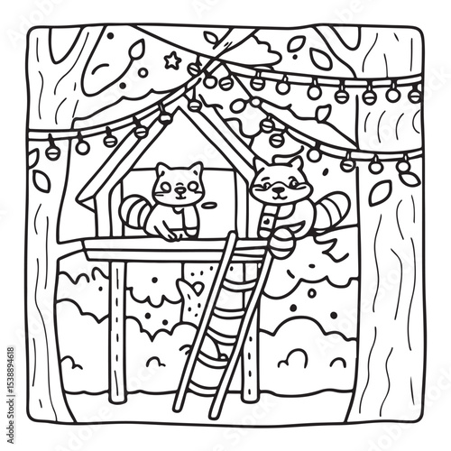 Little Cuddles – Bold and Easy Coloring Pages | Fun & Adorable Designs | Line art vector illustration | Cute and Comfy Coloring Page | Little Cuddles Animal coloring page