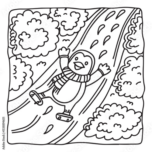 Little Cuddles – Bold and Easy Coloring Pages | Fun & Adorable Designs | Line art vector illustration | Cute and Comfy Coloring Page | Little Cuddles Animal coloring page