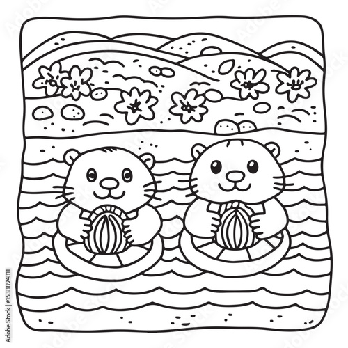 Little Cuddles – Bold and Easy Coloring Pages | Fun & Adorable Designs | Line art vector illustration | Cute and Comfy Coloring Page | Little Cuddles Animal coloring page