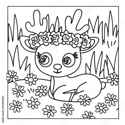 Little Cuddles – Bold and Easy Coloring Pages | Fun & Adorable Designs | Line art vector illustration | Cute and Comfy Coloring Page | Little Cuddles Animal coloring page