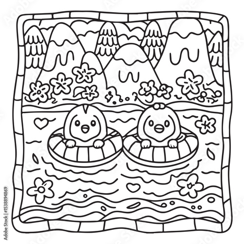 Little Cuddles – Bold and Easy Coloring Pages | Fun & Adorable Designs | Line art vector illustration | Cute and Comfy Coloring Page | Little Cuddles Animal coloring page