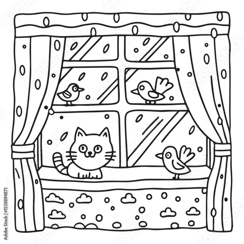 Little Cuddles – Bold and Easy Coloring Pages | Fun & Adorable Designs | Line art vector illustration | Cute and Comfy Coloring Page | Little Cuddles Animal coloring page