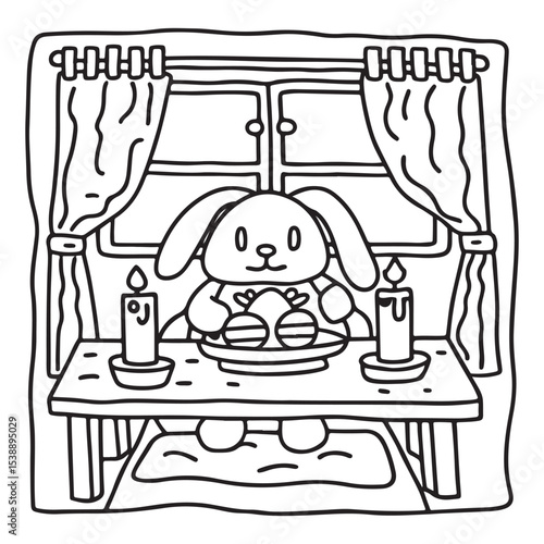 Little Cuddles – Bold and Easy Coloring Pages | Fun & Adorable Designs | Line art vector illustration | Cute and Comfy Coloring Page | Little Cuddles Animal coloring page