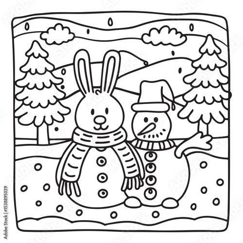 Little Cuddles – Bold and Easy Coloring Pages | Fun & Adorable Designs | Line art vector illustration | Cute and Comfy Coloring Page | Little Cuddles Animal coloring page