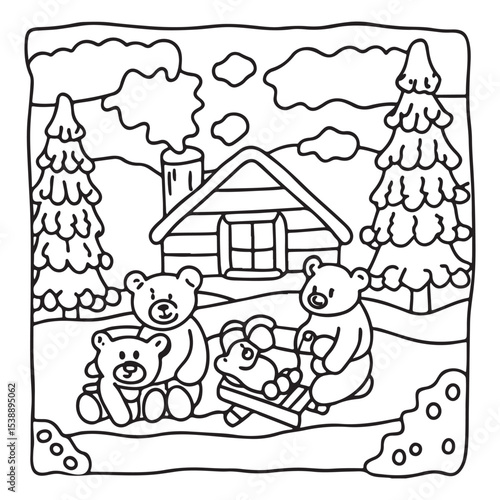 Little Cuddles – Bold and Easy Coloring Pages | Fun & Adorable Designs | Line art vector illustration | Cute and Comfy Coloring Page | Little Cuddles Animal coloring page | Print