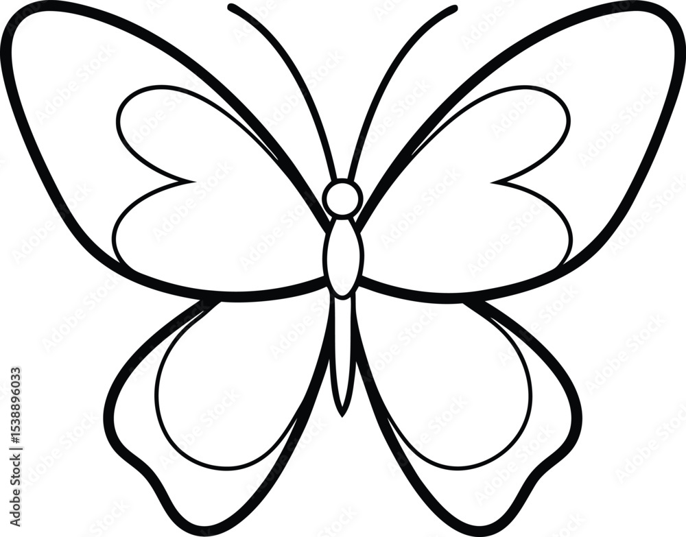 Fototapeta premium butterfly icon line art vector illustration on transparent background