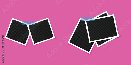 banner of empty photo frames. Realistic vector mockups.