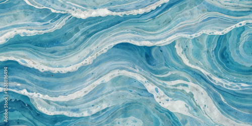 Abstract wavy water ocean background. Abstract ocean splashing waves.

