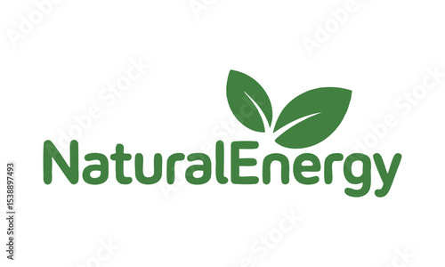 Natural Energy Company Logo with Green Leaves