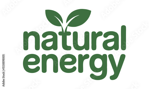 Natural Energy Company Logo with Green Leaves