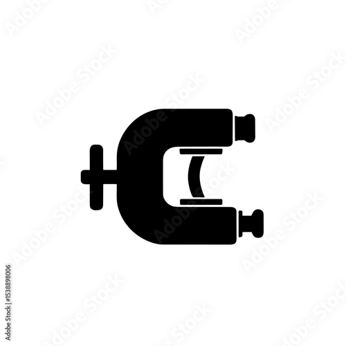 Product photographer’s e-commerce image of a black fixing clamp icon  