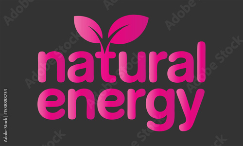 Natural Energy Company Logo with Green Leaves