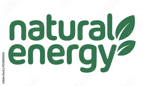 Natural Energy Company Logo with Green Leaves