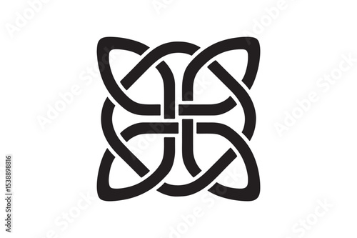 celtic knot silhouette vector art illustration on white background