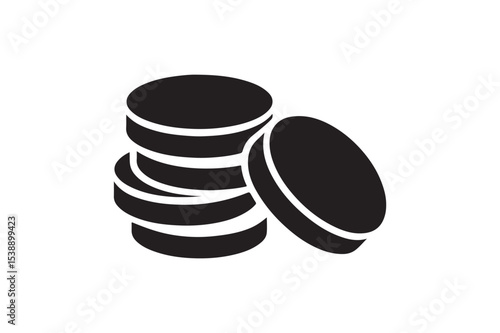 gold coins silhouette vector art illustration on white background