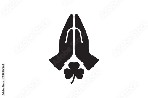 irish blessing icon silhouette vector art illustration on white background
