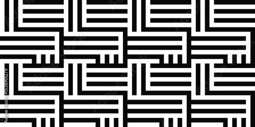 Abstract seamless pattern of stripes in a weave. Vector illustration.